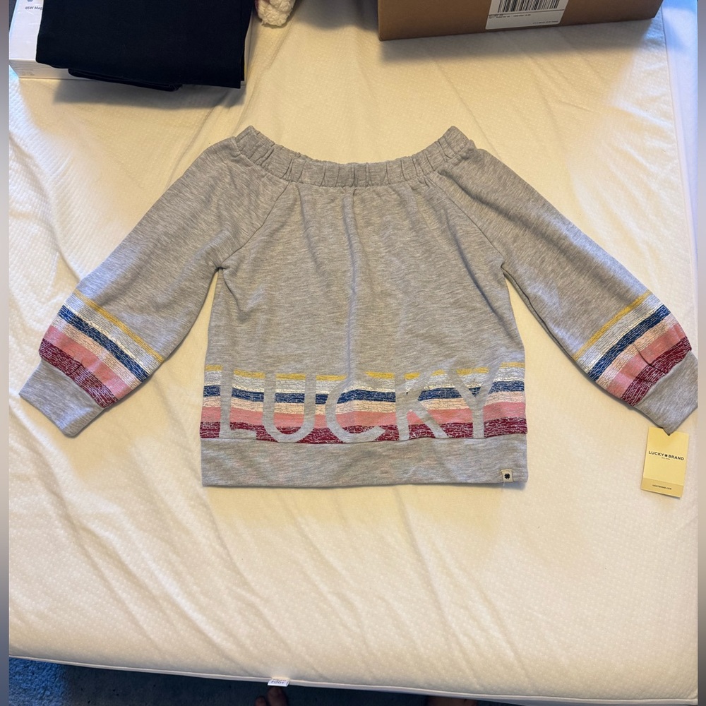 Lucky Brand “Cool Grey Heather” Crop Top Size M